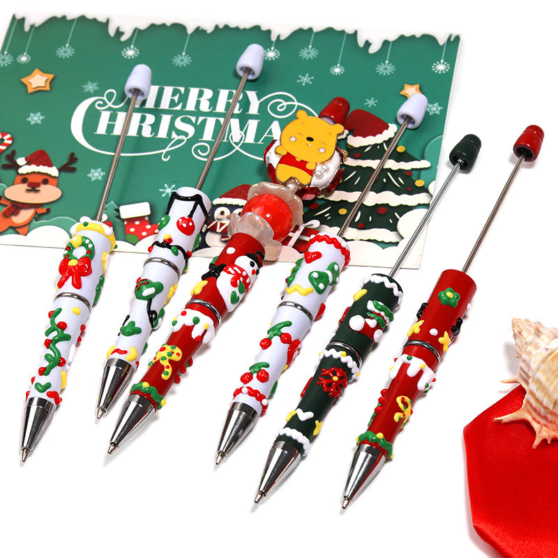Wholesale 5pcs/pack Christmas cartoon bead pen